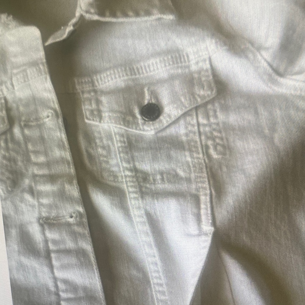 Just USA White Jean Jacket Silver Buttons - Picture 6 of 8